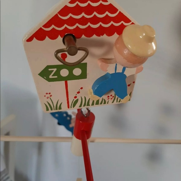 Vtg Irmi Wood Hand Painted Crib Mobile - Picture 6 of 8
